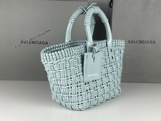 Balenciaga專櫃爆款漆面人造皮革編織敞口托特包 巴黎世家中號Bistro菜籃子包 款號：080807 fyj1271